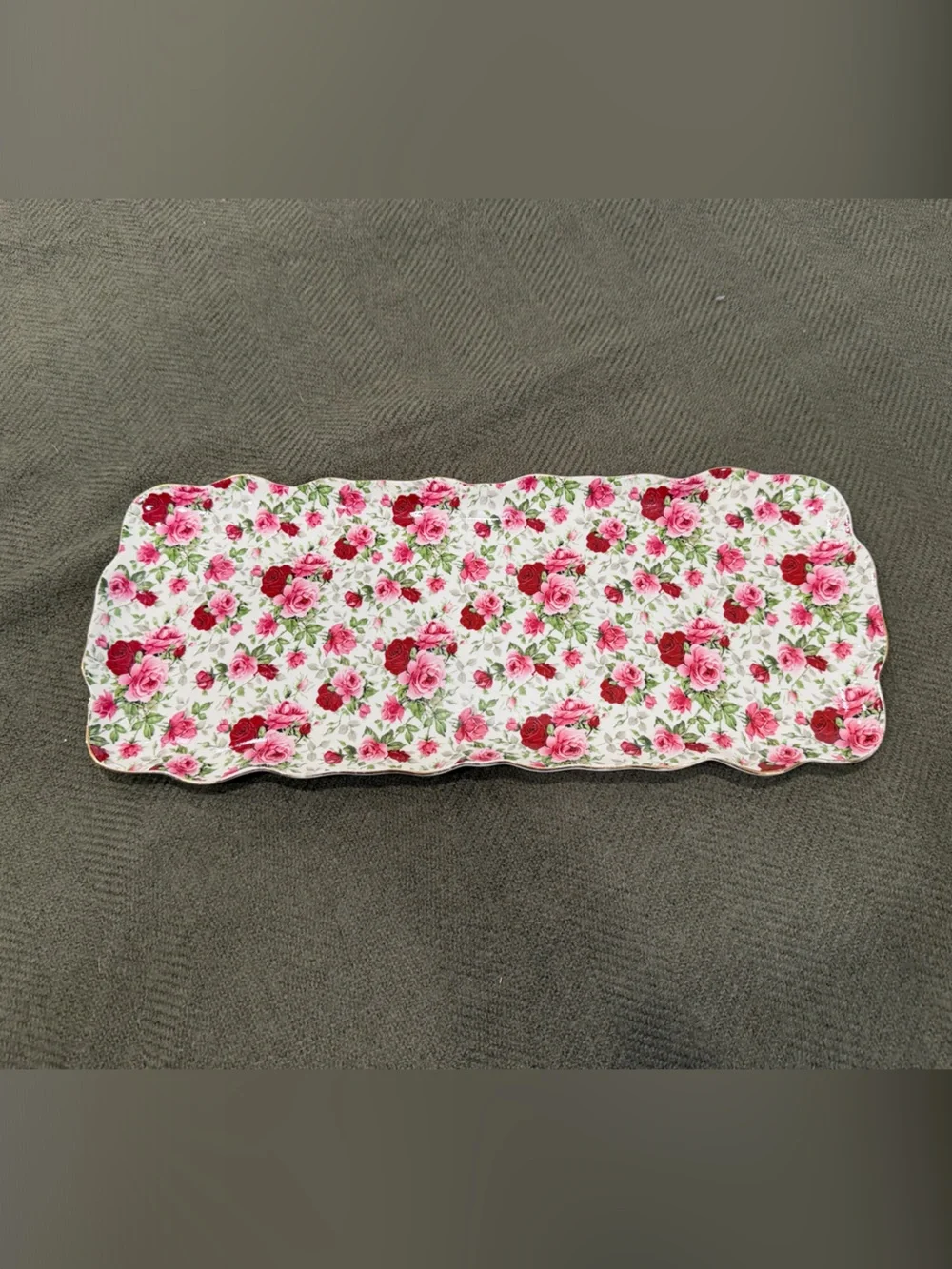 Vintage Formalities by Baum Bros “June Rose Chintz” Rectangular Serving Platter